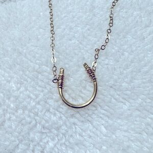 Hey June Horse shoe 14k gold necklace